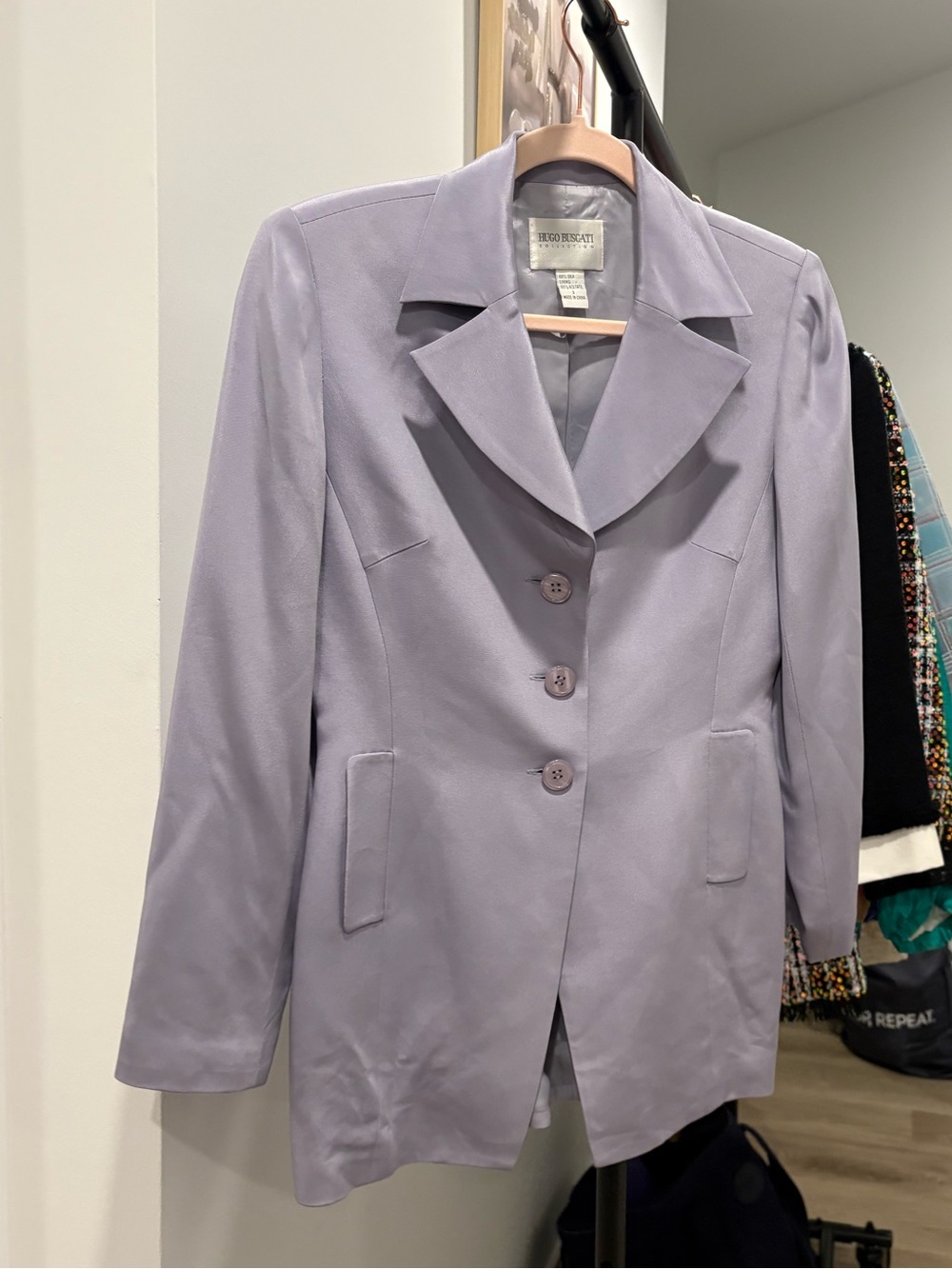 Hugo Buscati Soft Lavender Single-Breasted Blazer